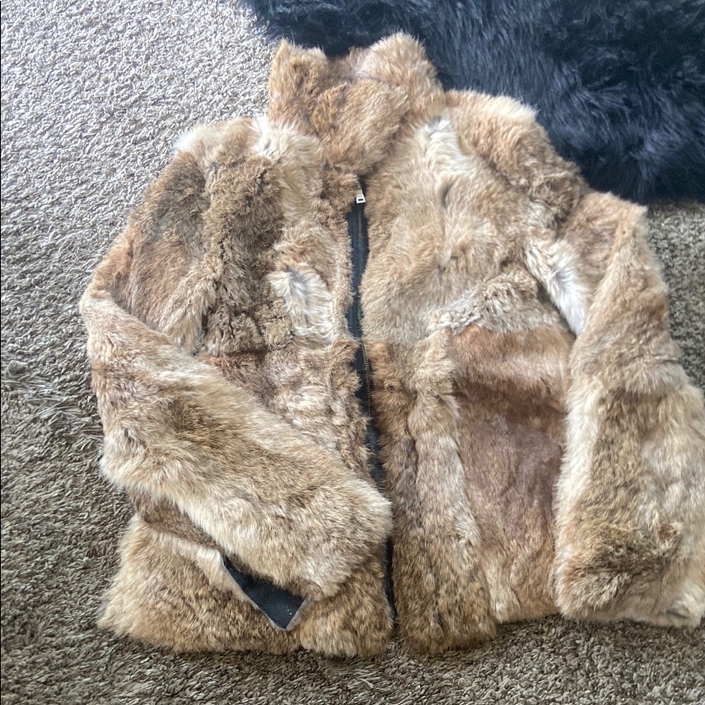 Vintage REAL Fur Jacket in Brown Shades please look at photos snd read comments